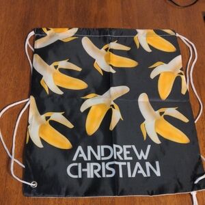 Andrew Christian Black and Yellow Backpack with Bold Banana Design